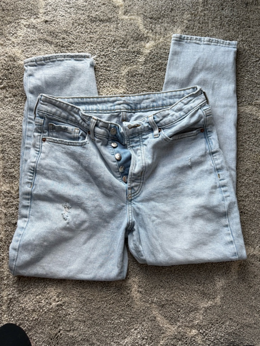 Old Navy Light Blue High-Rise Button-Fly Jeans